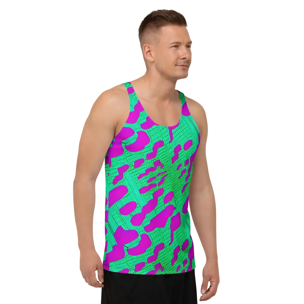Electric Scale on Men's Tank Top — Right Front