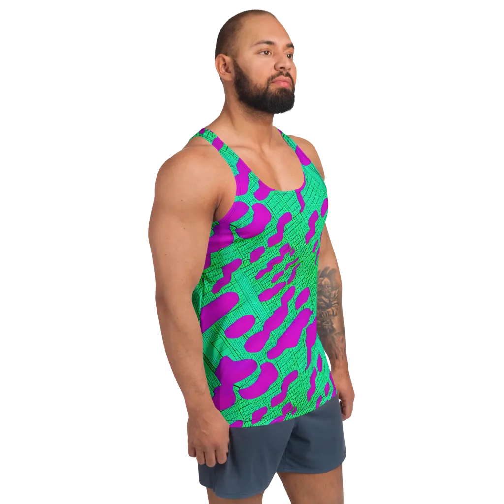 Electric Scale on Men's Tank Top — Right Front