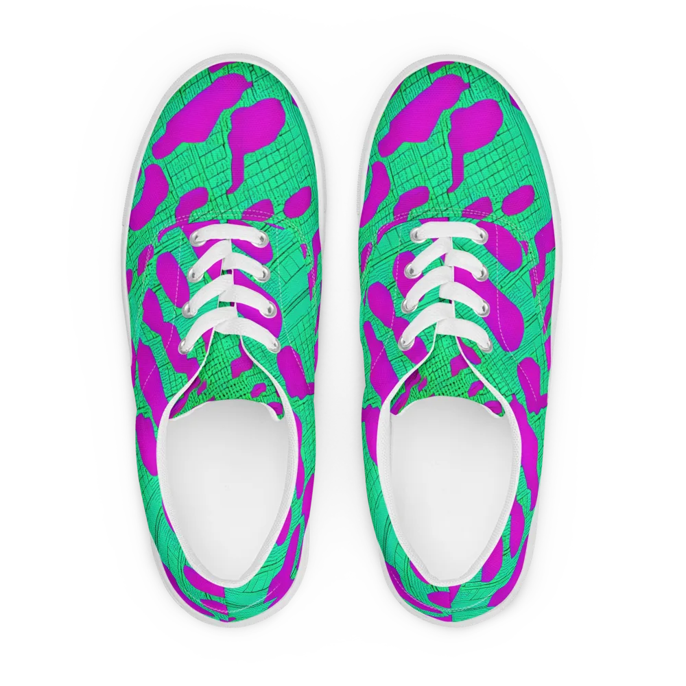 Electric Scale on Men's Lace-Up Canvas Shoes — Front