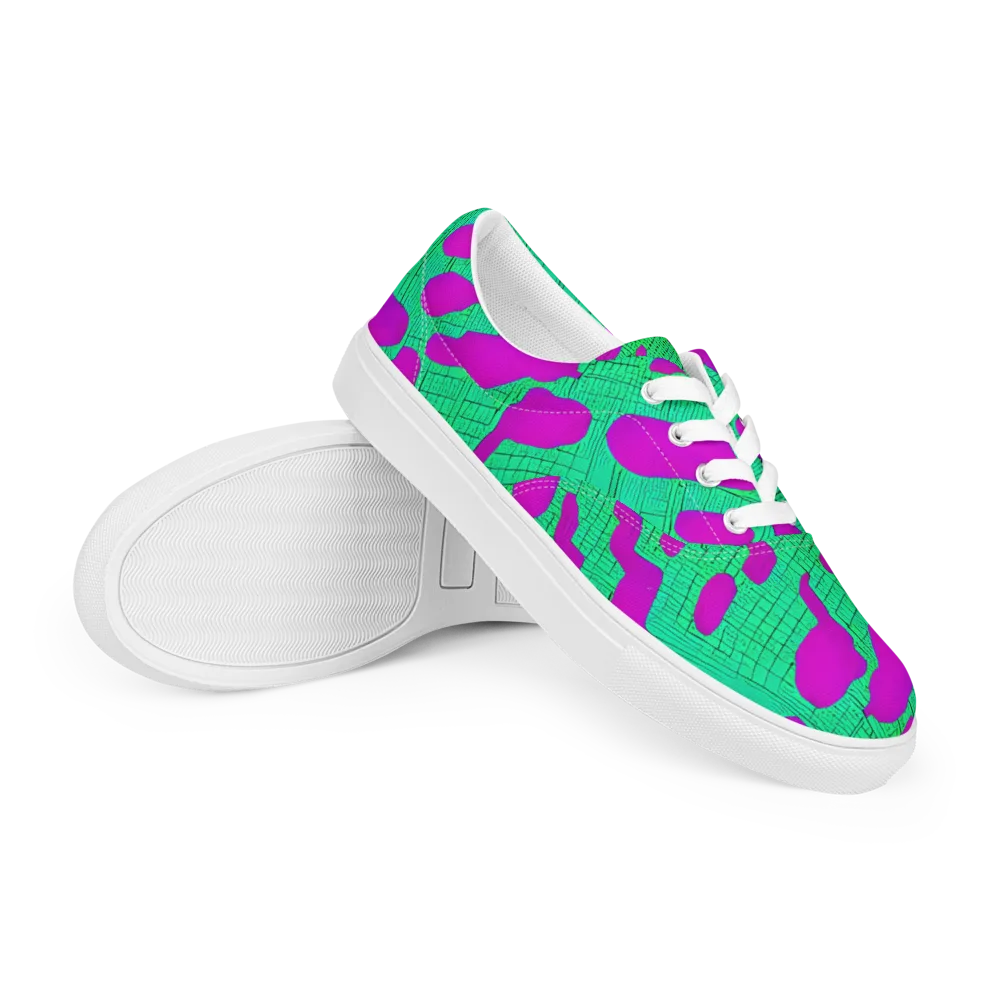 Electric Scale on Men's Lace-Up Canvas Shoes — Right Front