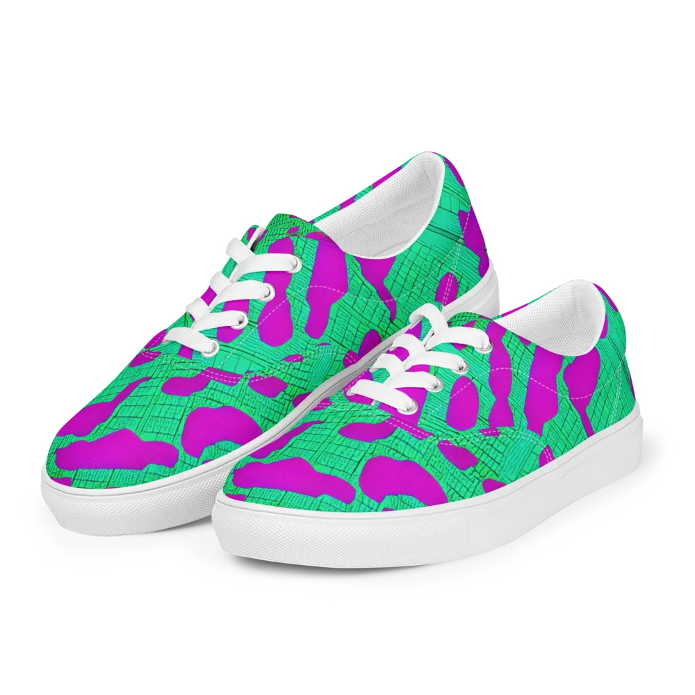 Electric Scale on Men's Lace-Up Canvas Shoes — Left Front