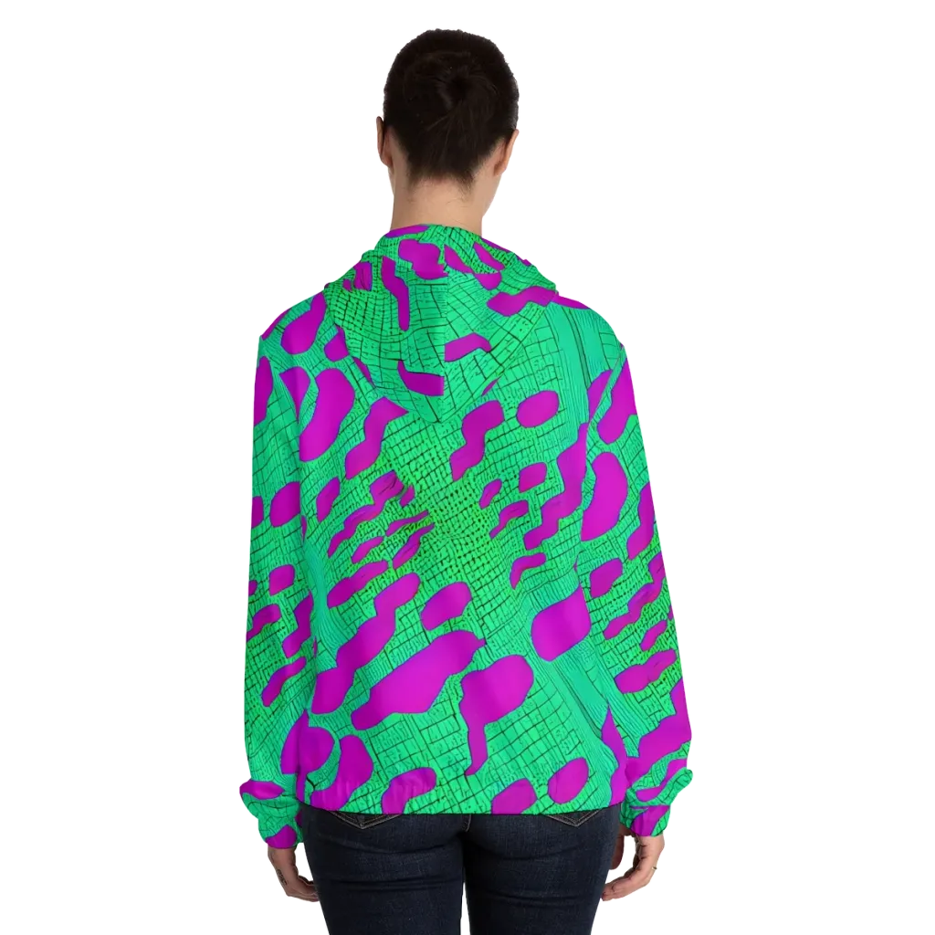 Electric Scale on Women's Full-Zip Hoodie — Back On Person