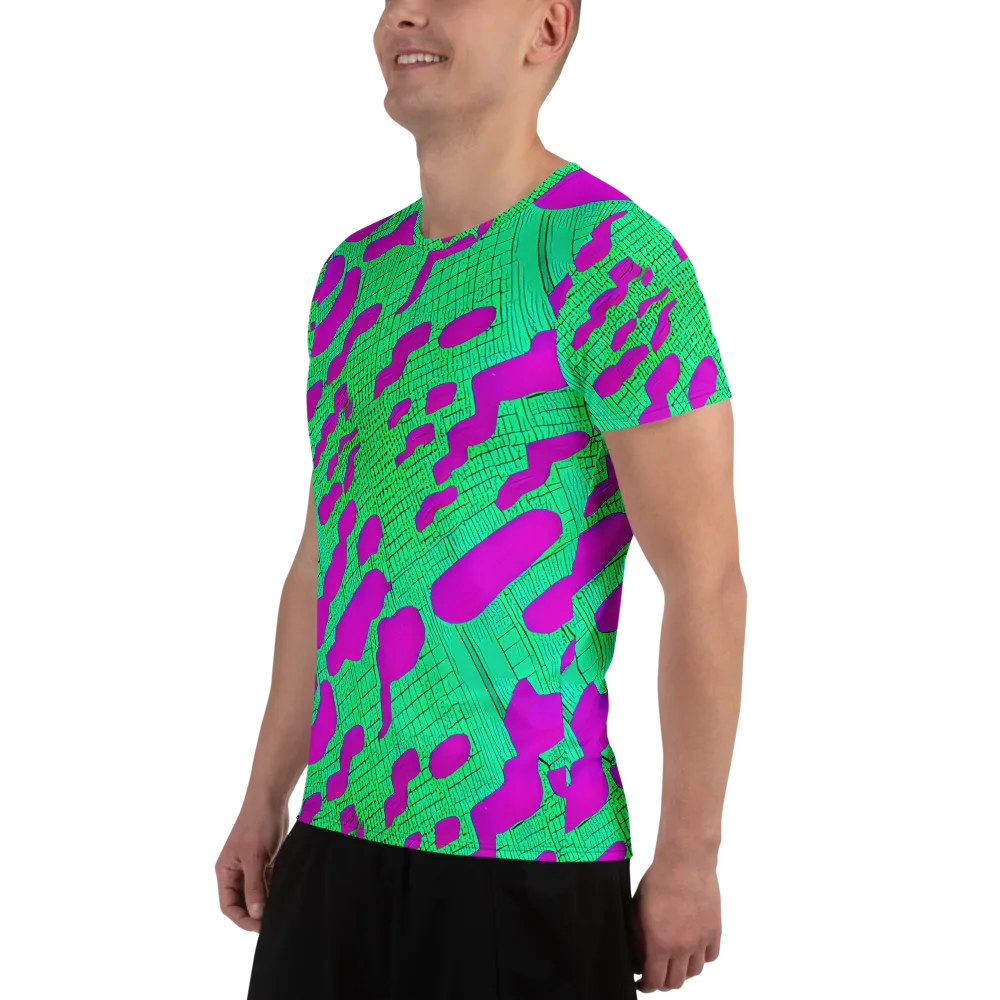 Electric Scale on Men's Athletic T-Shirt — Left