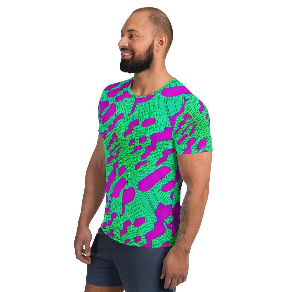 Electric Scale on Men's Athletic T-Shirt — Left