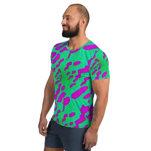 Electric Scale on a Men's Athletic T-Shirt