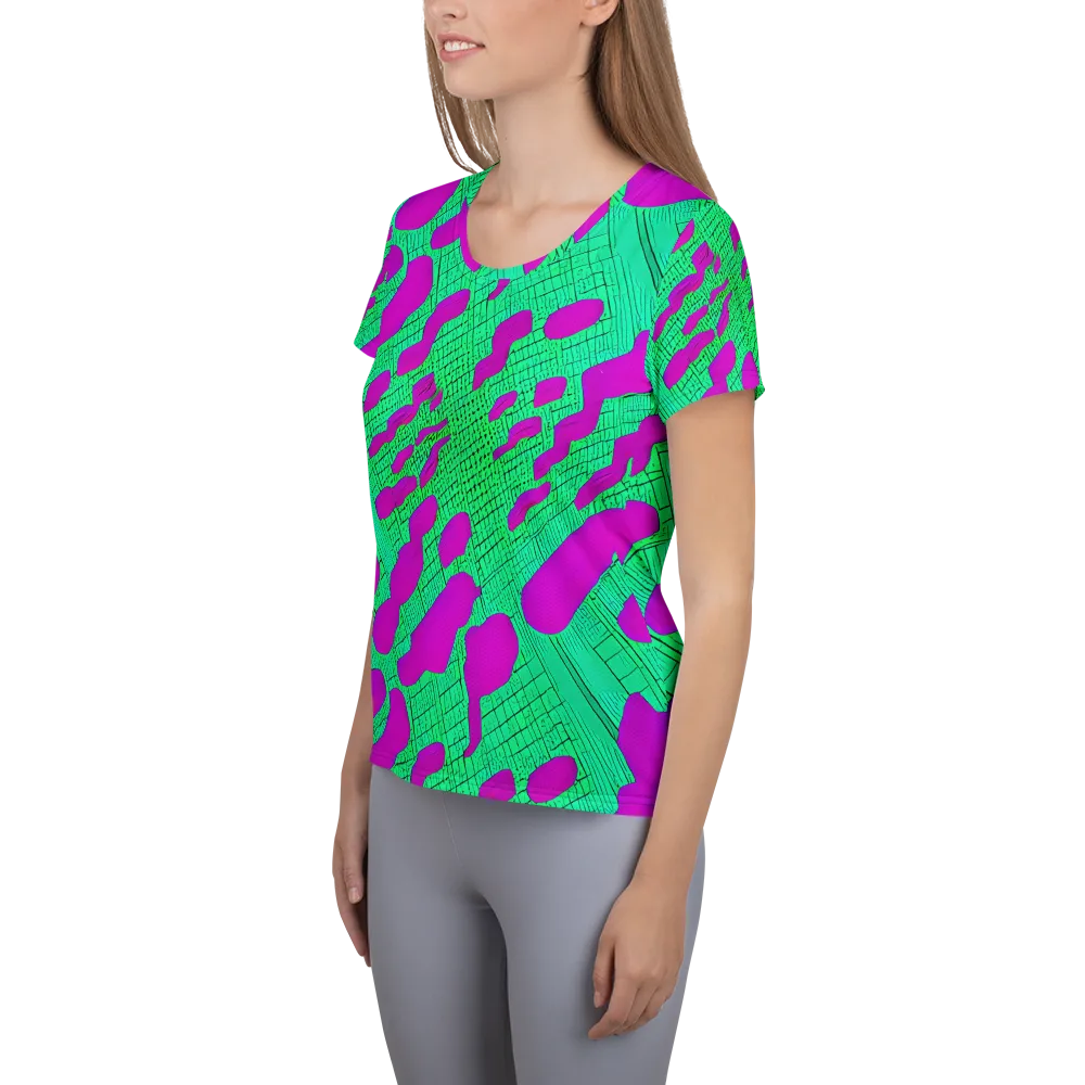 Electric Scale on Women's Athletic T-Shirt — Left