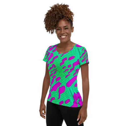 Electric Scale on a Women's Athletic T-Shirt