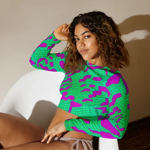 Electric Scale on a Long Sleeve Crop Top
