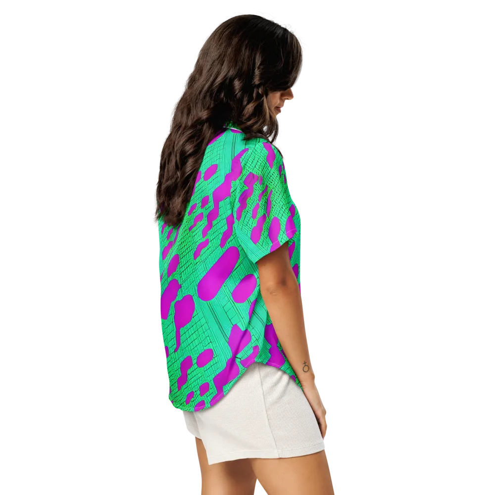 Electric Scale on Women's Short Sleeve Pajama Top — Right Back