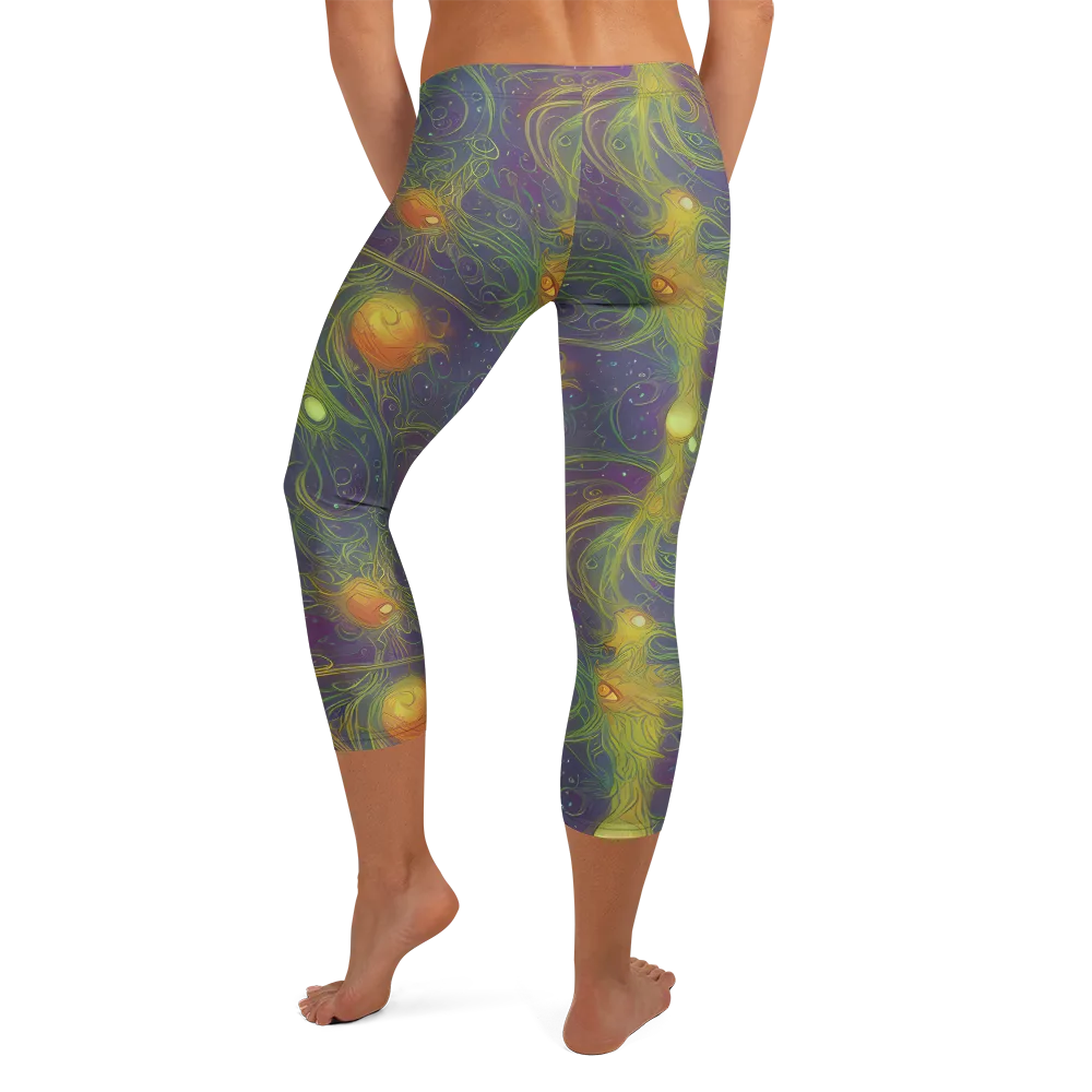 Bioluminal Garden on Capri Leggings — Back