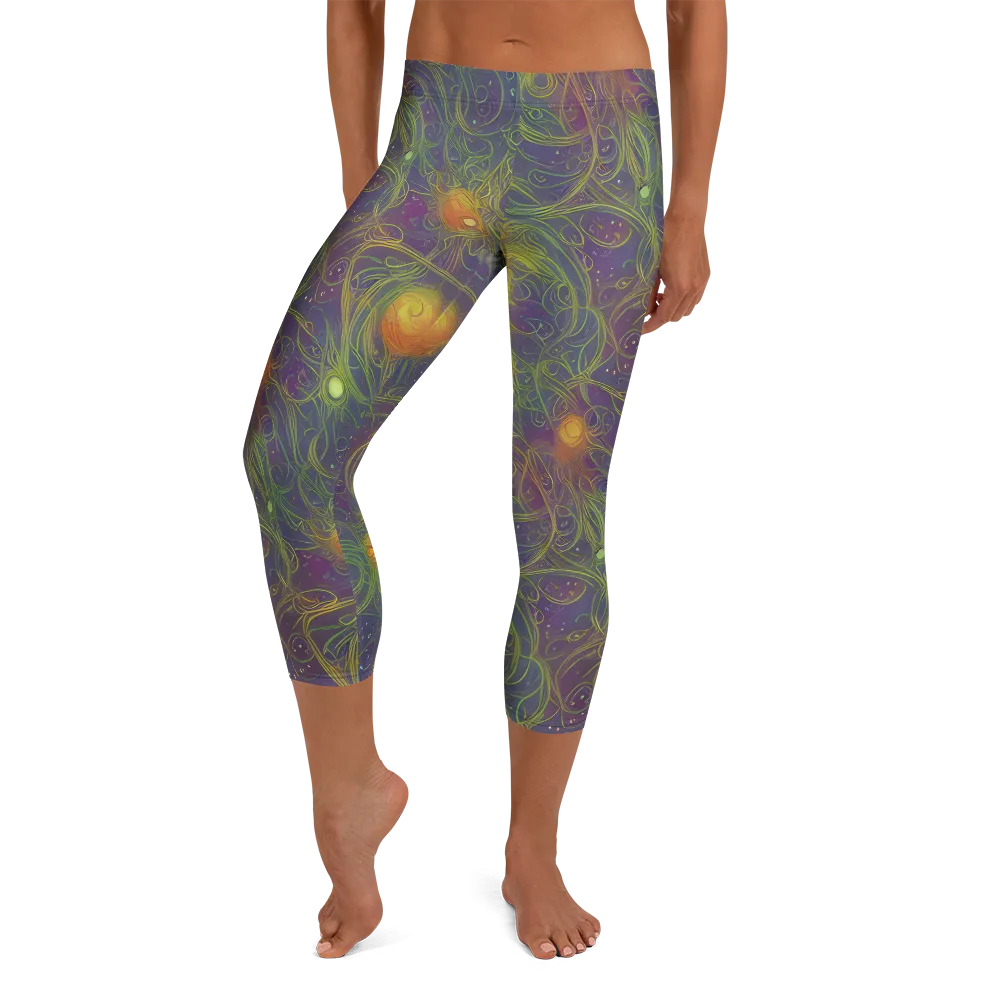 Bioluminal Garden on Capri Leggings — Front