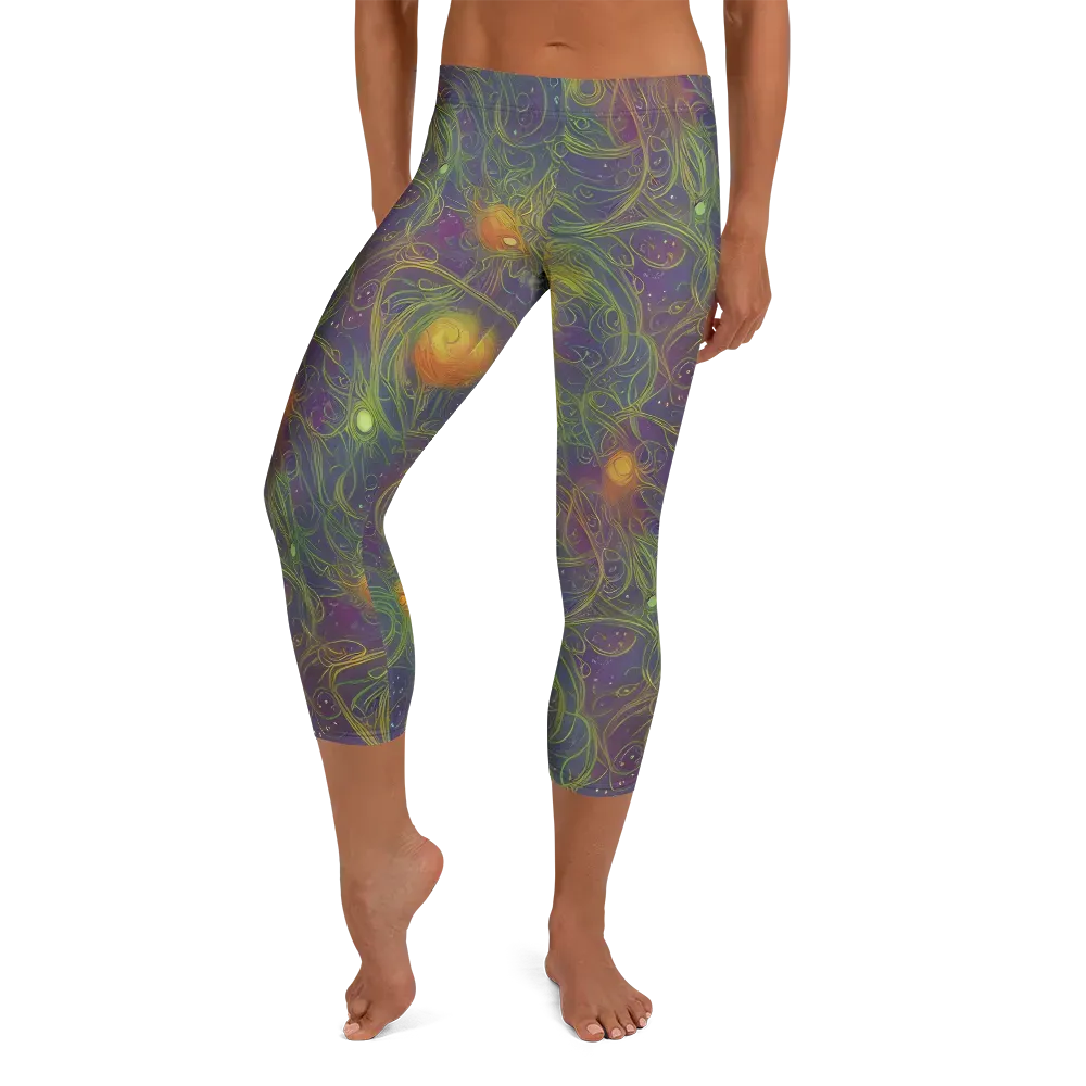 Bioluminal Garden on Capri Leggings — Front