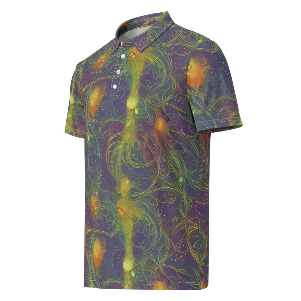 Bioluminal Garden on Men's Slim Fit Polo Shirt — Left Front