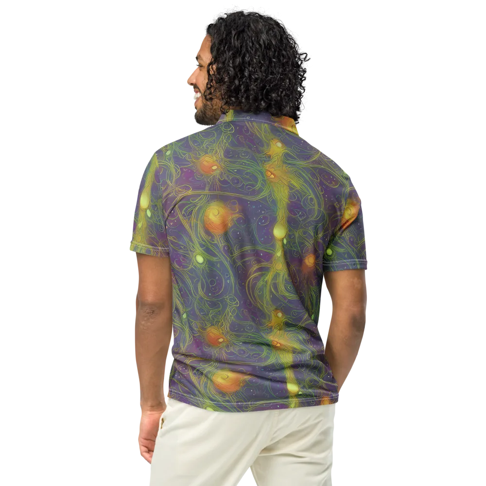 Bioluminal Garden on Men's Slim Fit Polo Shirt — Back