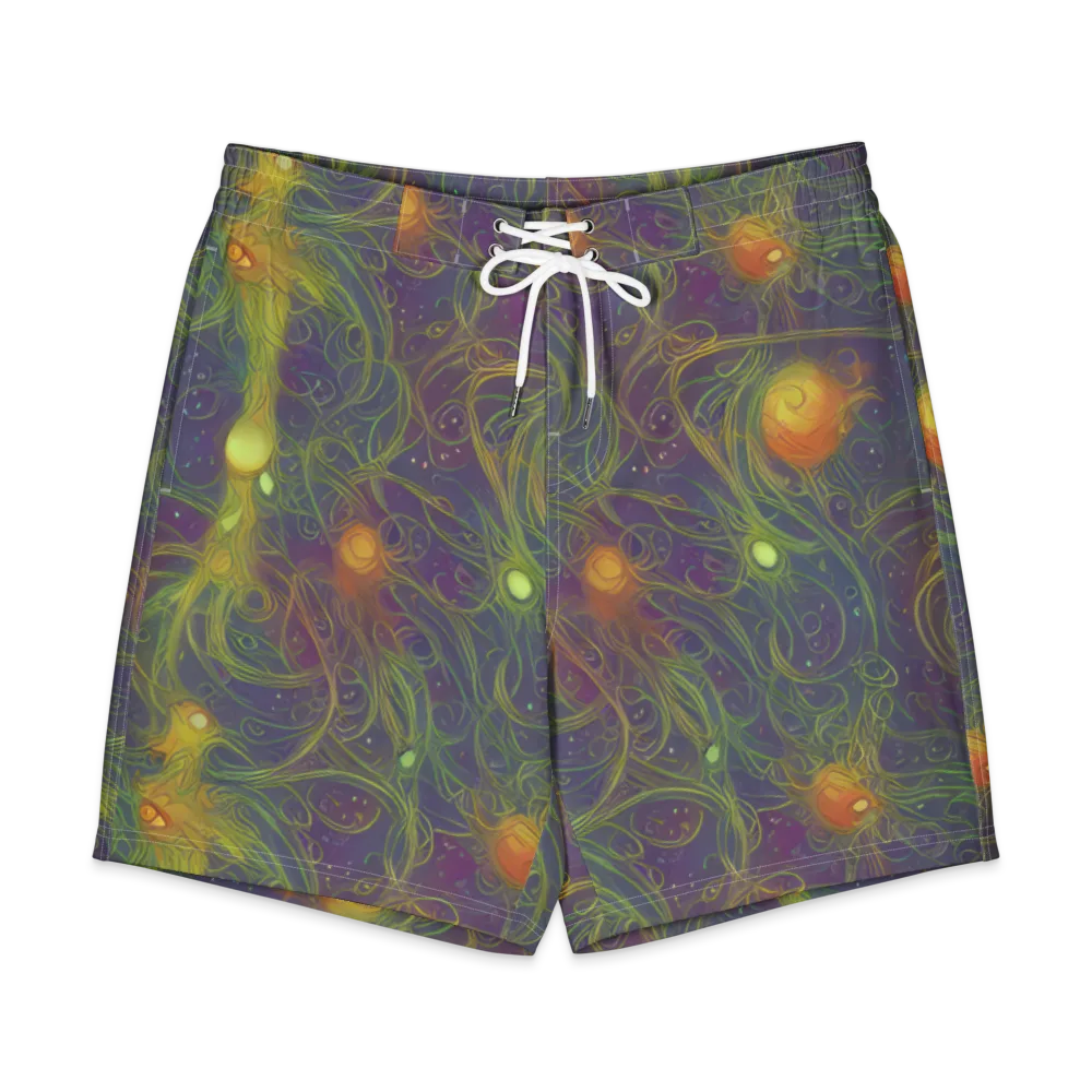 Bioluminal Garden on Men's Board Shorts — Front