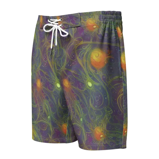 Bioluminal Garden on a Men's Board Shorts