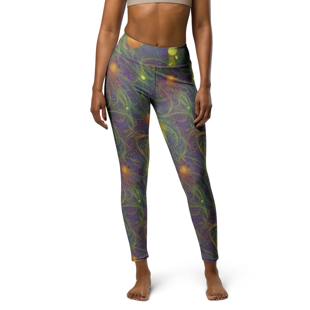 Bioluminal Garden on Yoga Leggings — Front