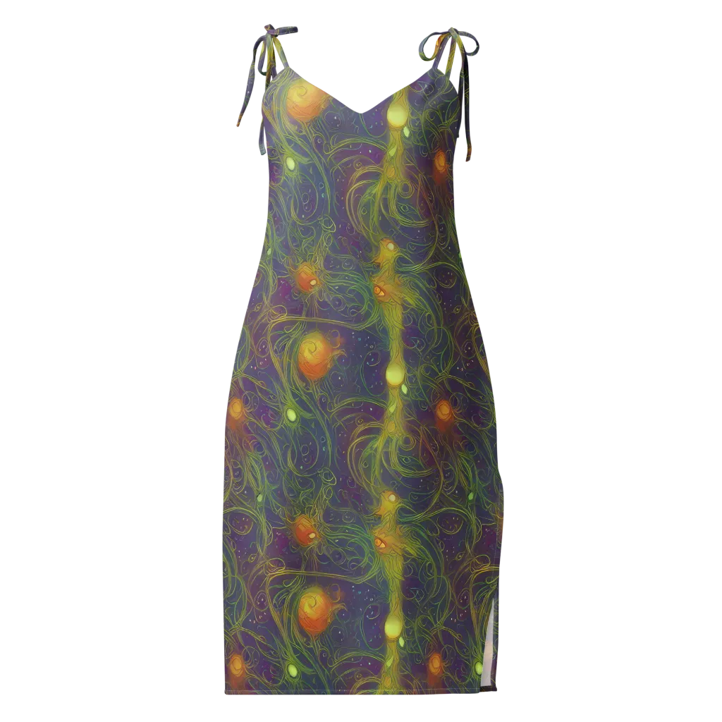 Bioluminal Garden on Slip Dress — Front