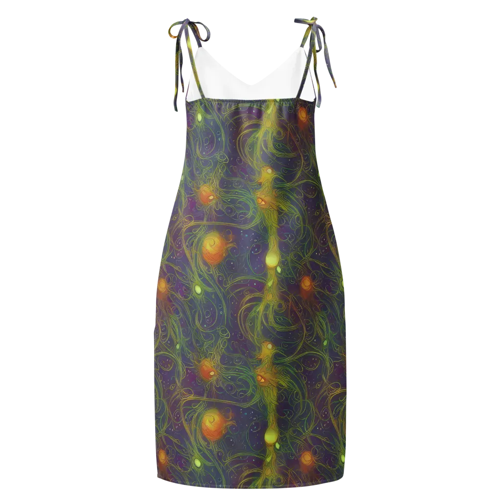 Bioluminal Garden on Slip Dress — Back