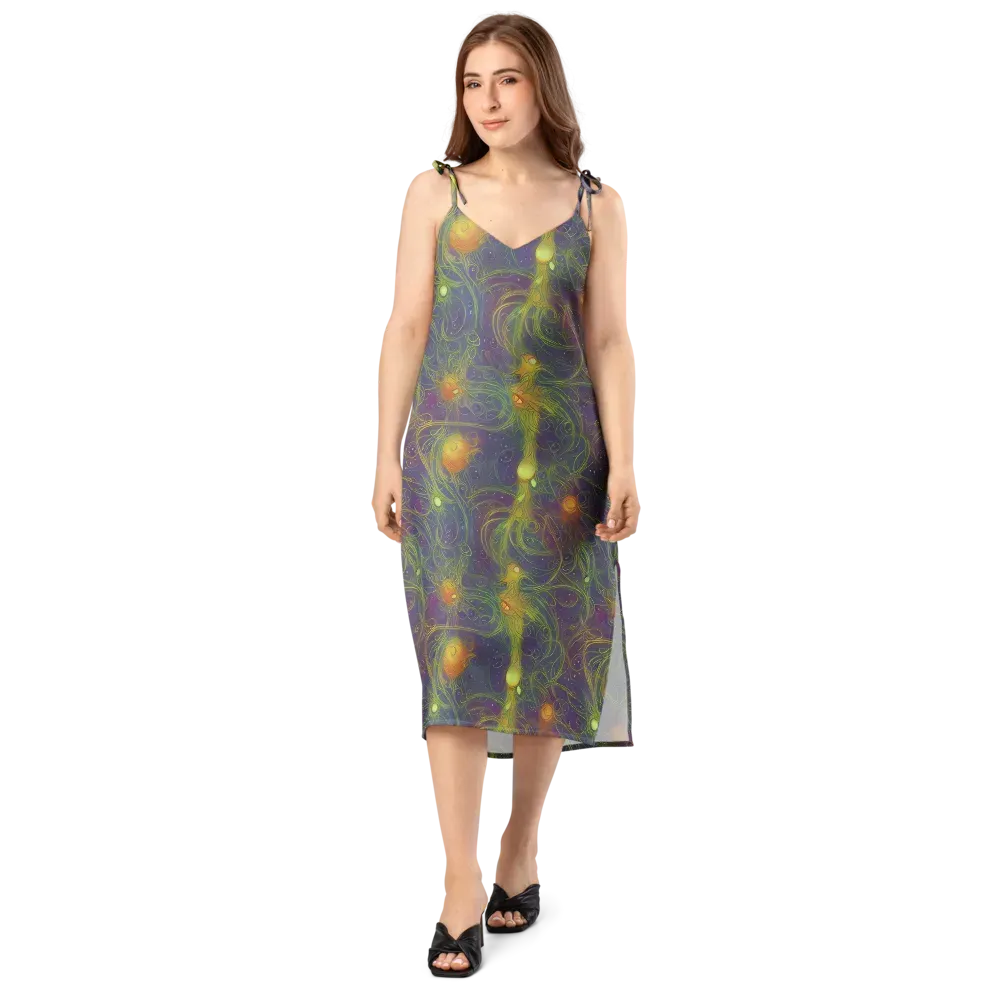 Bioluminal Garden on Slip Dress — Front