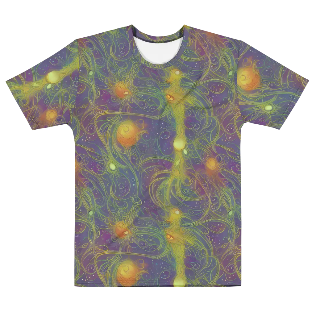 Bioluminal Garden on Men's Cotton Crew Neck T-Shirt — Front