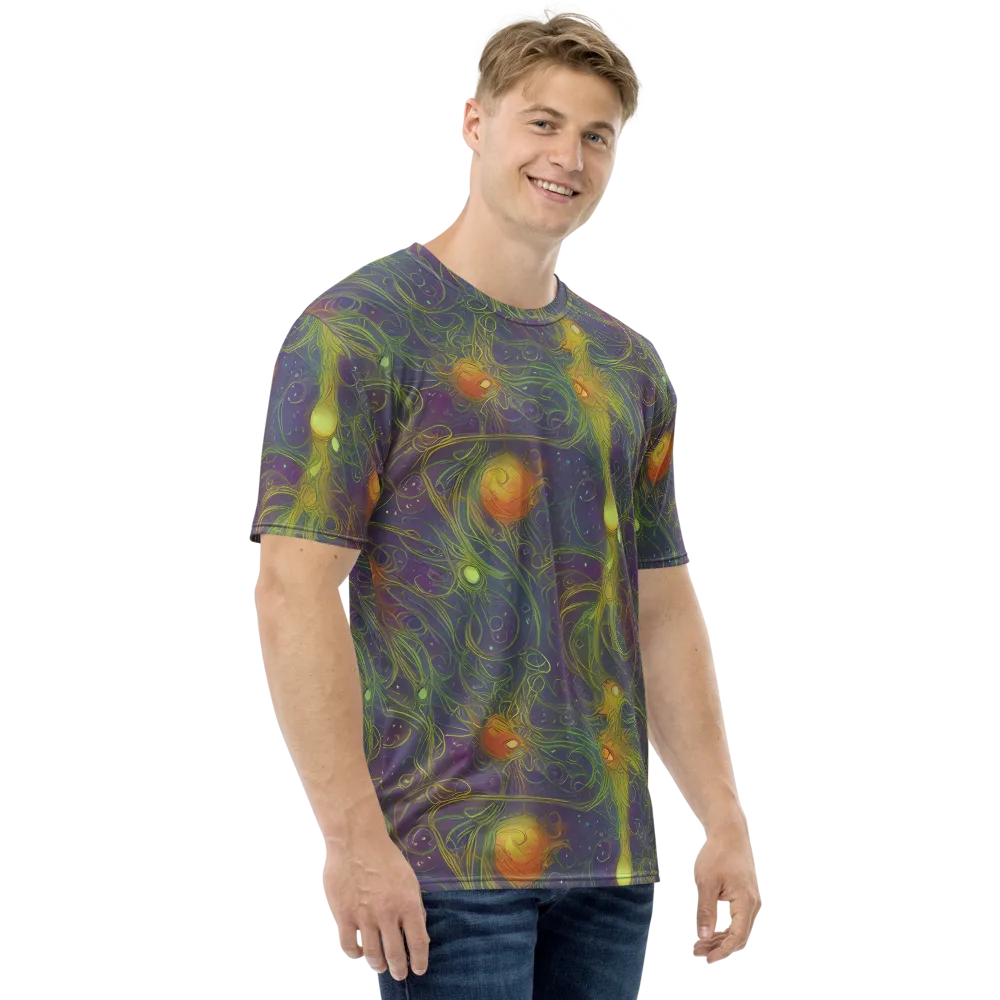 Bioluminal Garden on Men's Crew Neck T-Shirt — Right