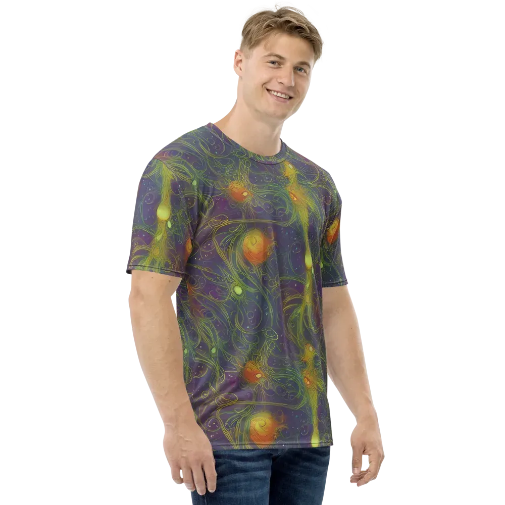 Bioluminal Garden on Men's Crew Neck T-Shirt — Right
