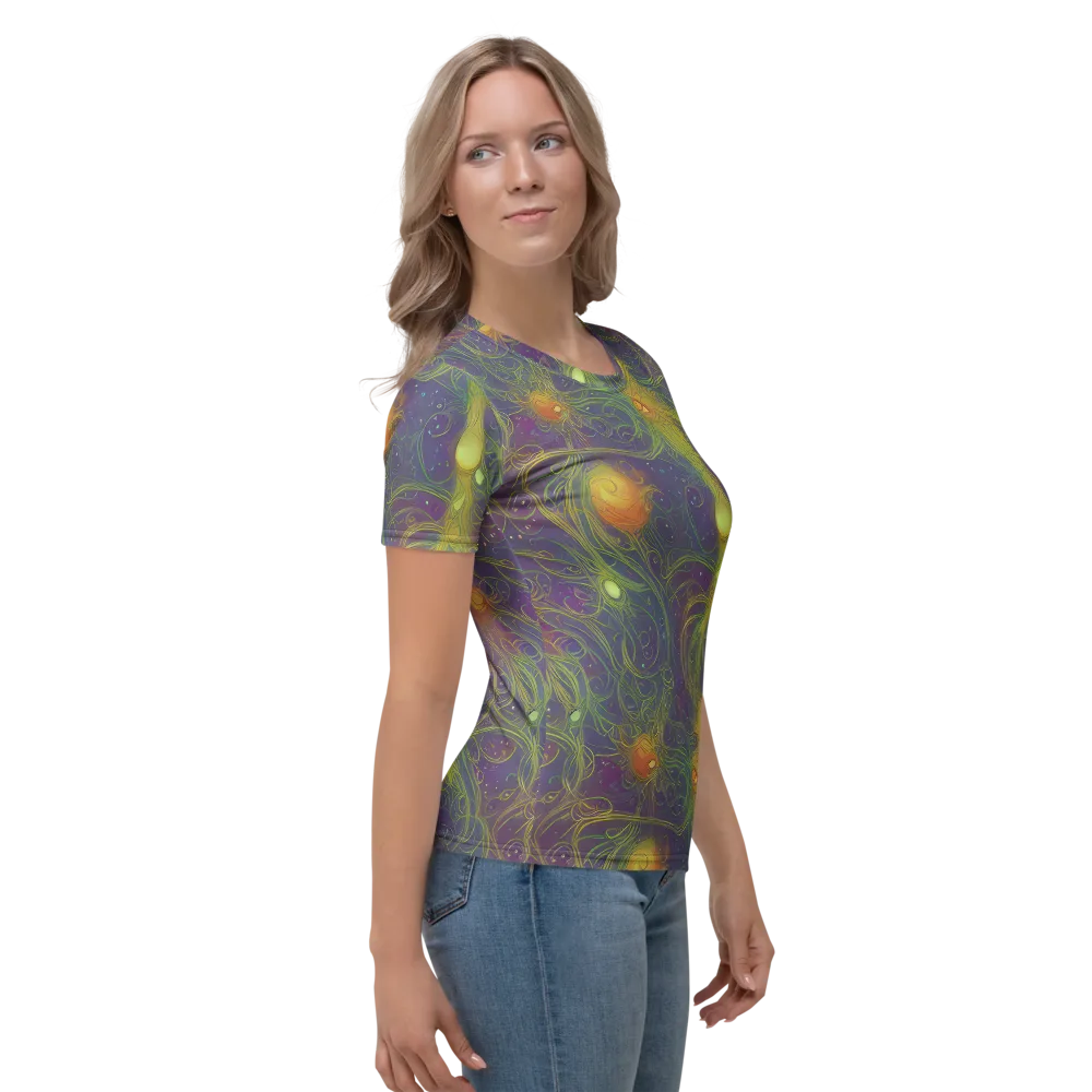 Bioluminal Garden on Women's Crew Neck T-Shirt — Right