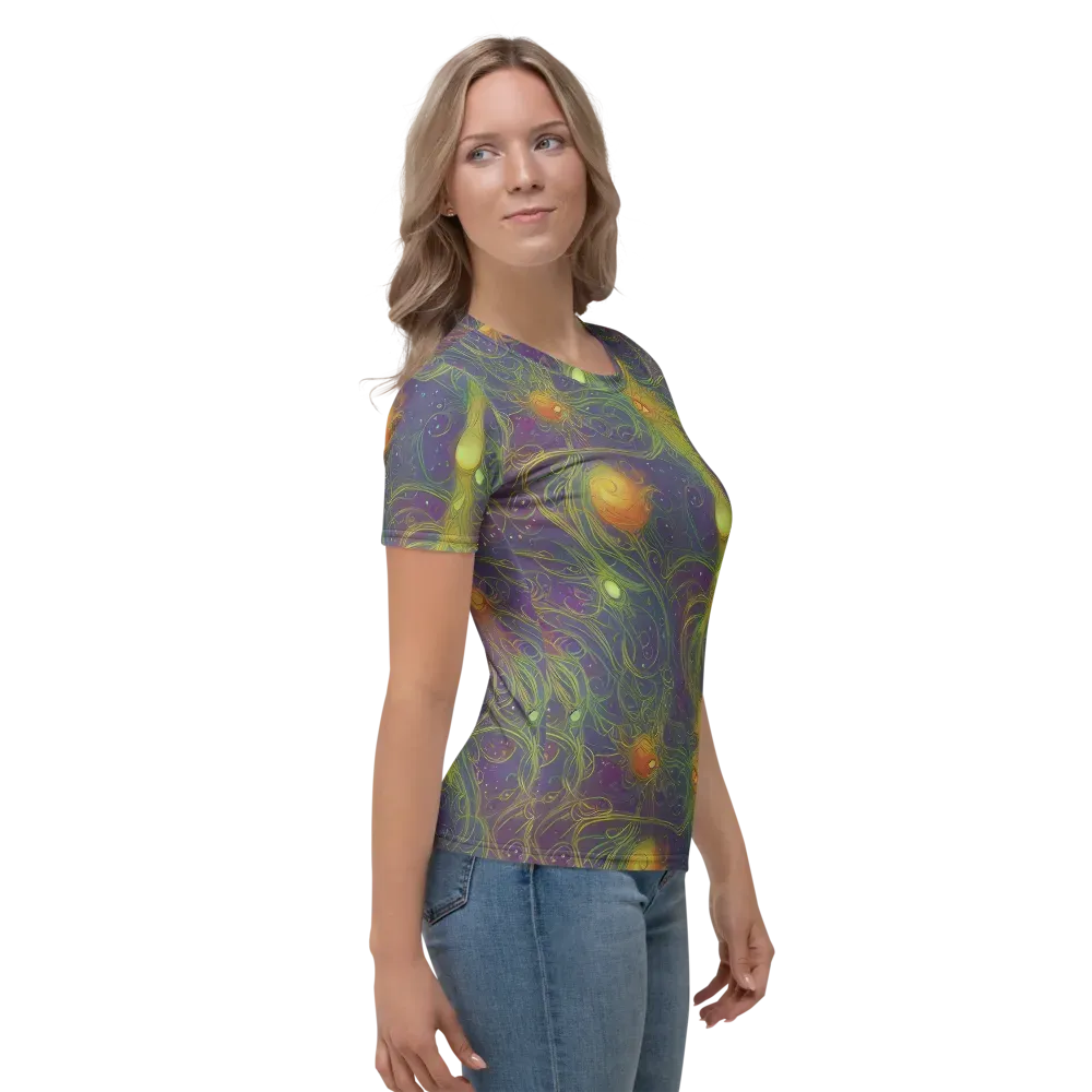 Bioluminal Garden on Women's Crew Neck T-Shirt — Right
