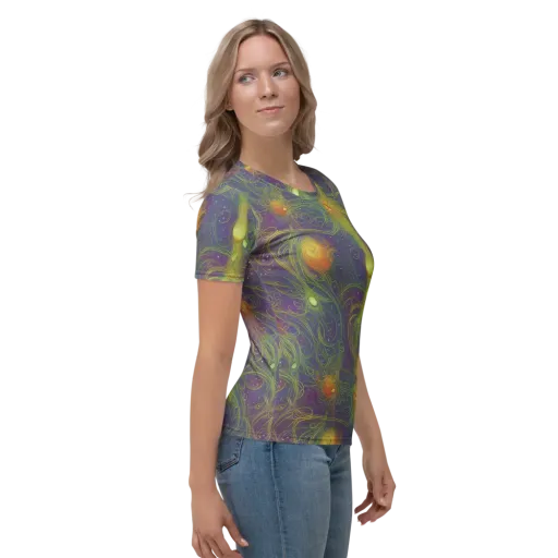 Bioluminal Garden on a Women's Crew Neck T-Shirt