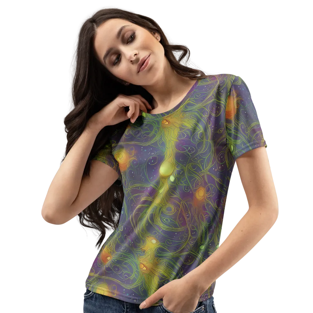 Bioluminal Garden on Women's Crew Neck T-Shirt — Left Front