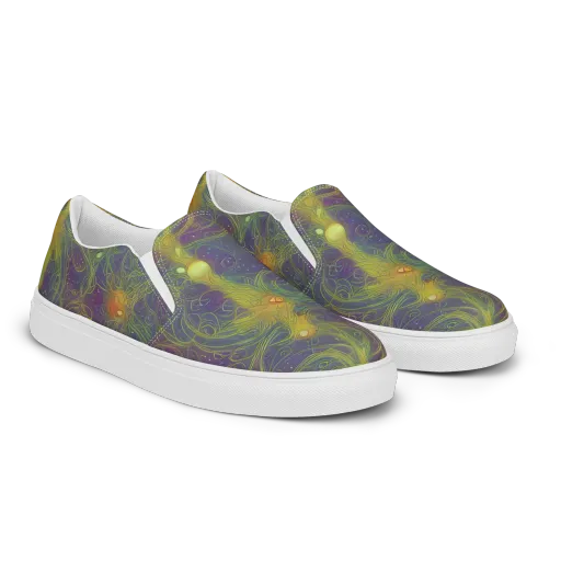 Bioluminal Garden on a Men's Slip-On Canvas Shoes