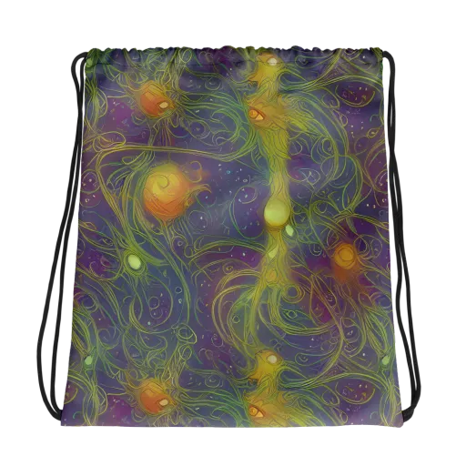 Bioluminal Garden on a Drawstring Bag