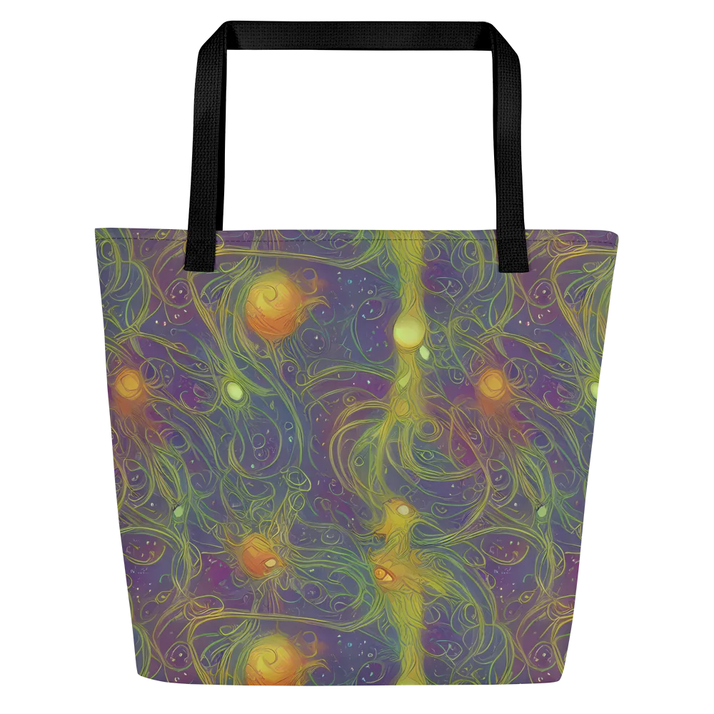 Bioluminal Garden on Large Tote Bag W/ Pocket — Front
