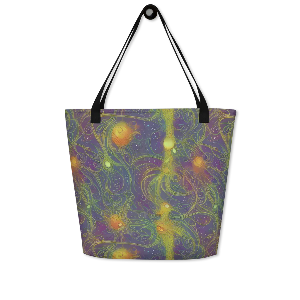 Bioluminal Garden on Large Tote Bag W/ Pocket — Front