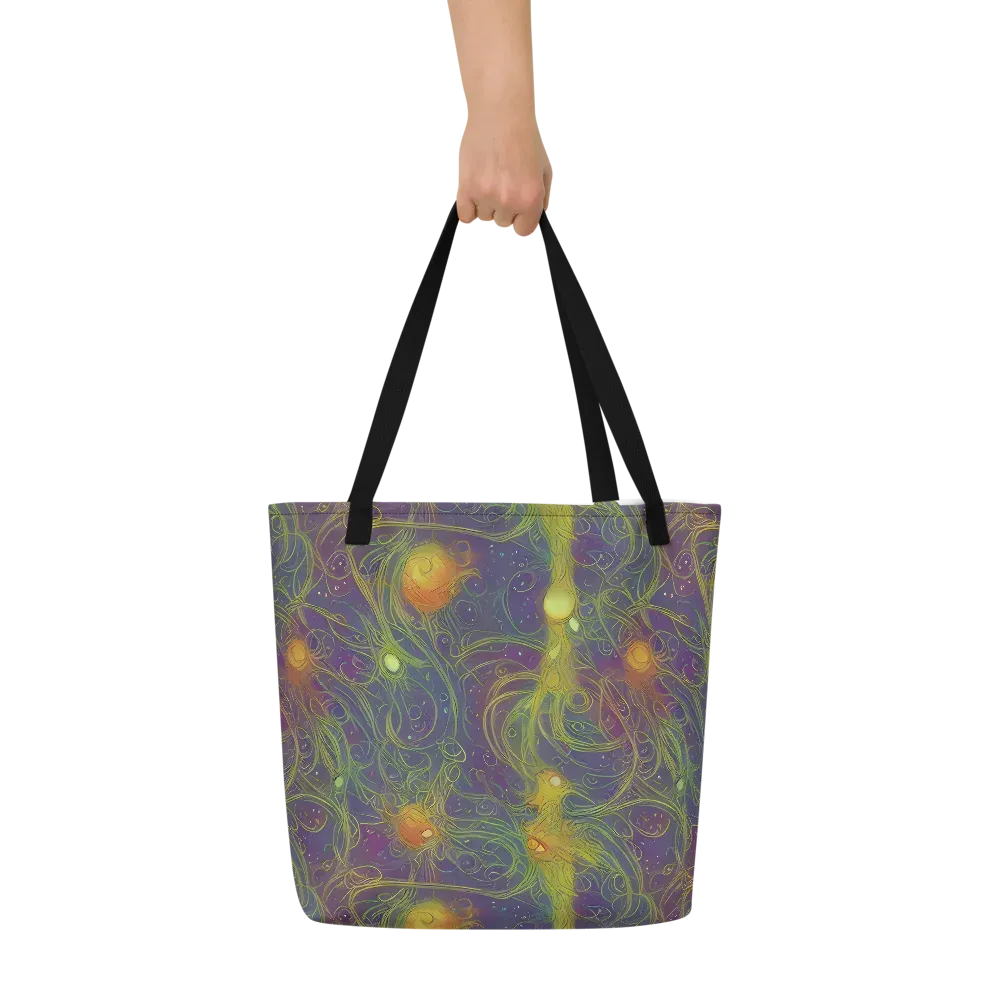 Bioluminal Garden on Large Tote Bag W/ Pocket — Front