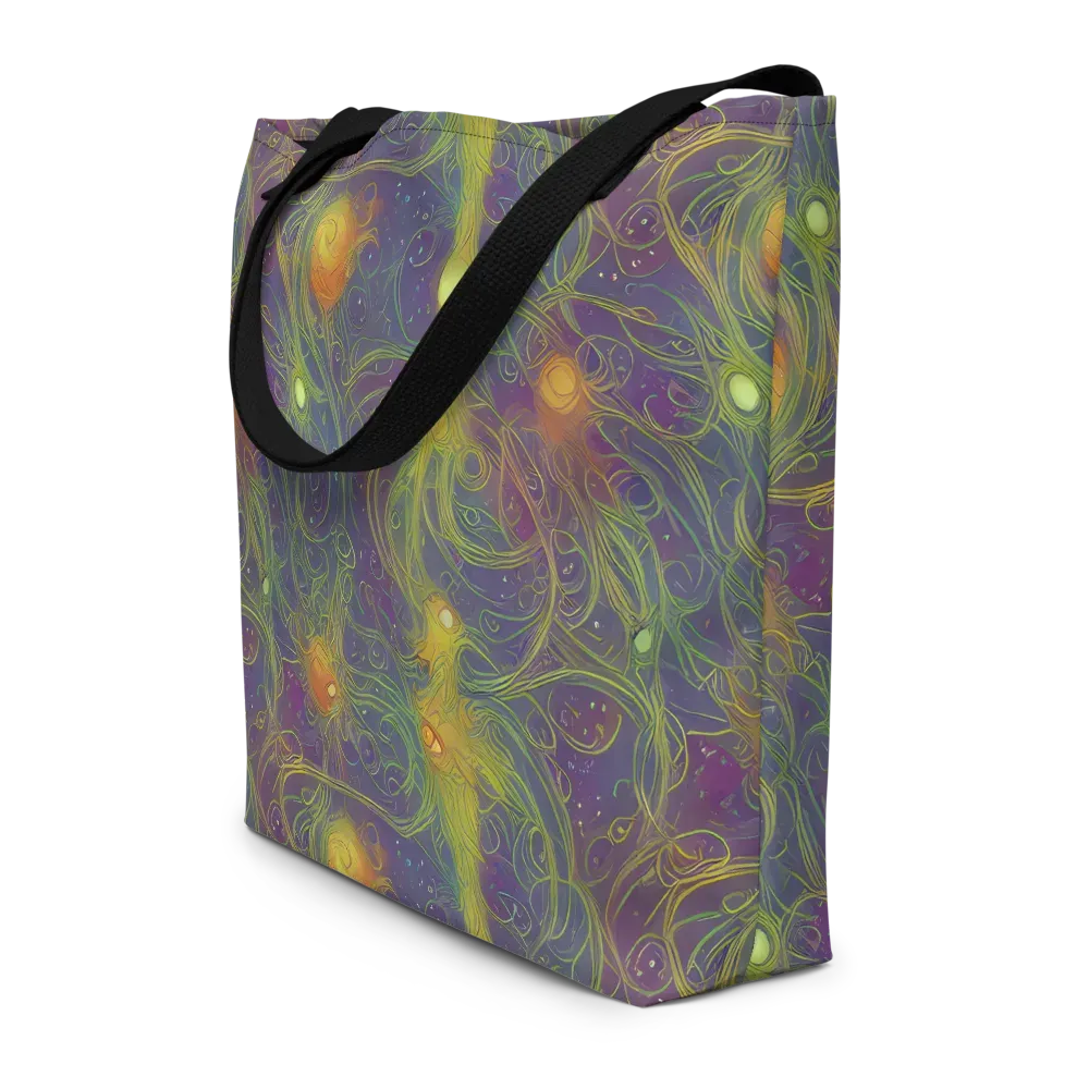 Bioluminal Garden on Large Tote Bag W/ Pocket — Front