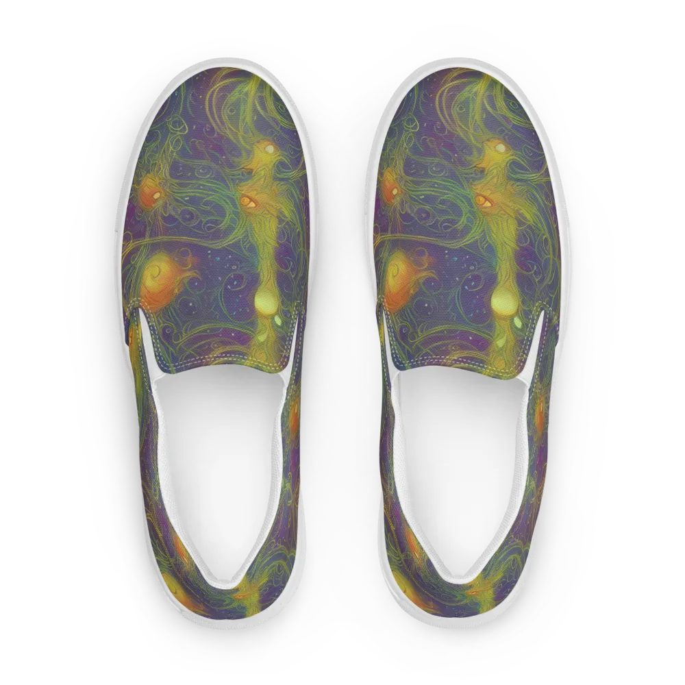 Bioluminal Garden on Women's Slip-On Canvas Shoes — Front