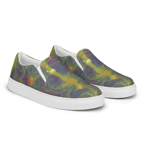 Bioluminal Garden on a Women's Slip-On Canvas Shoes