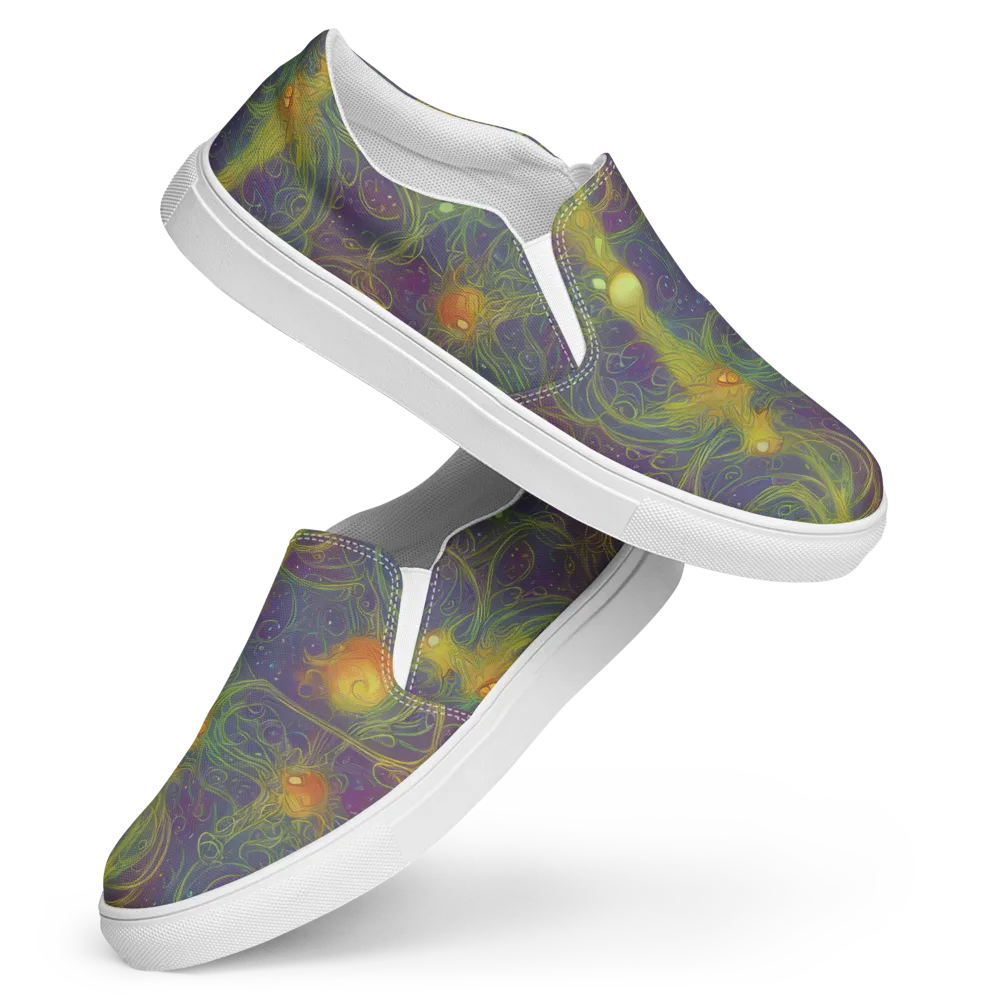 Bioluminal Garden on Women's Slip-On Canvas Shoes — Front