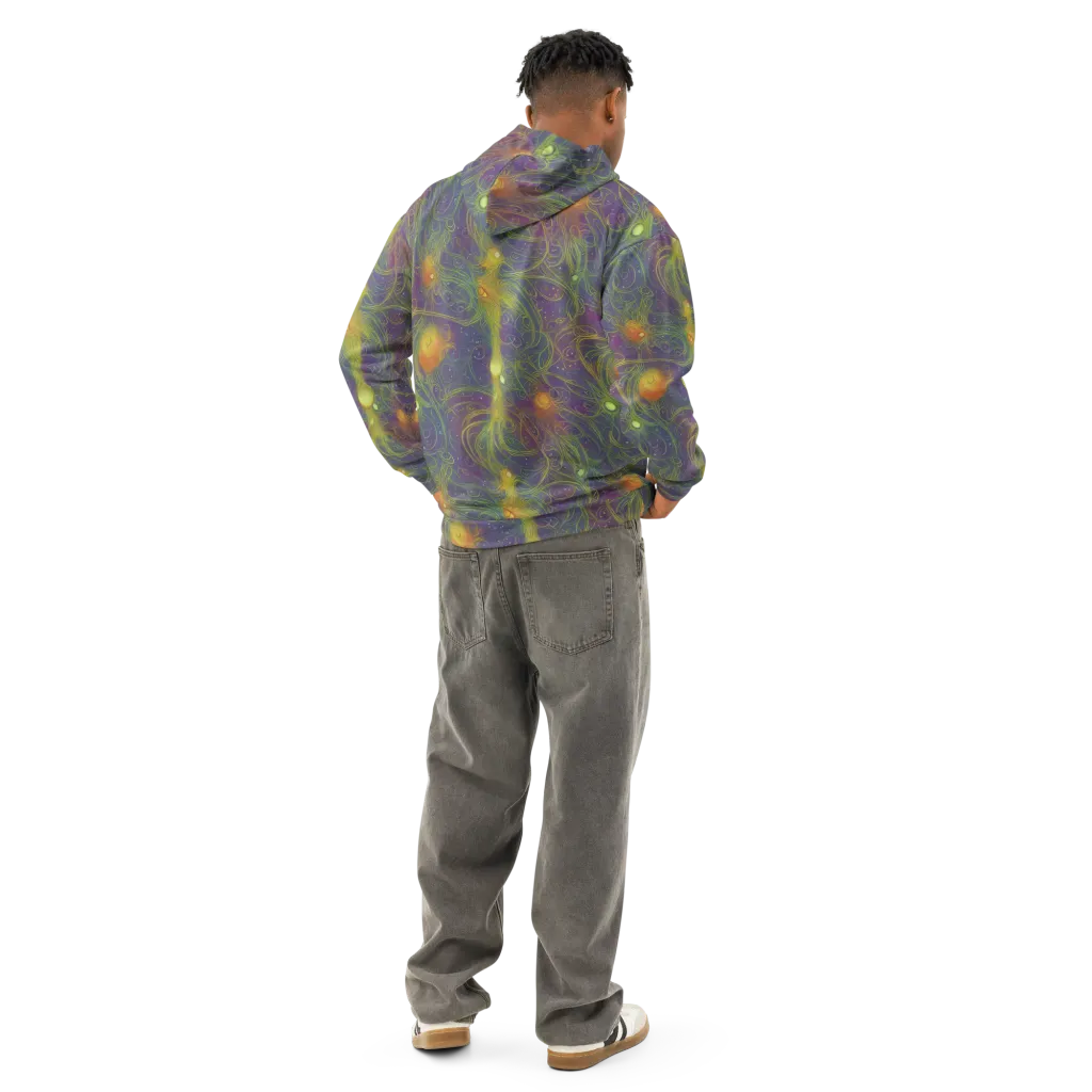 Bioluminal Garden on Cotton Hoodie — Back