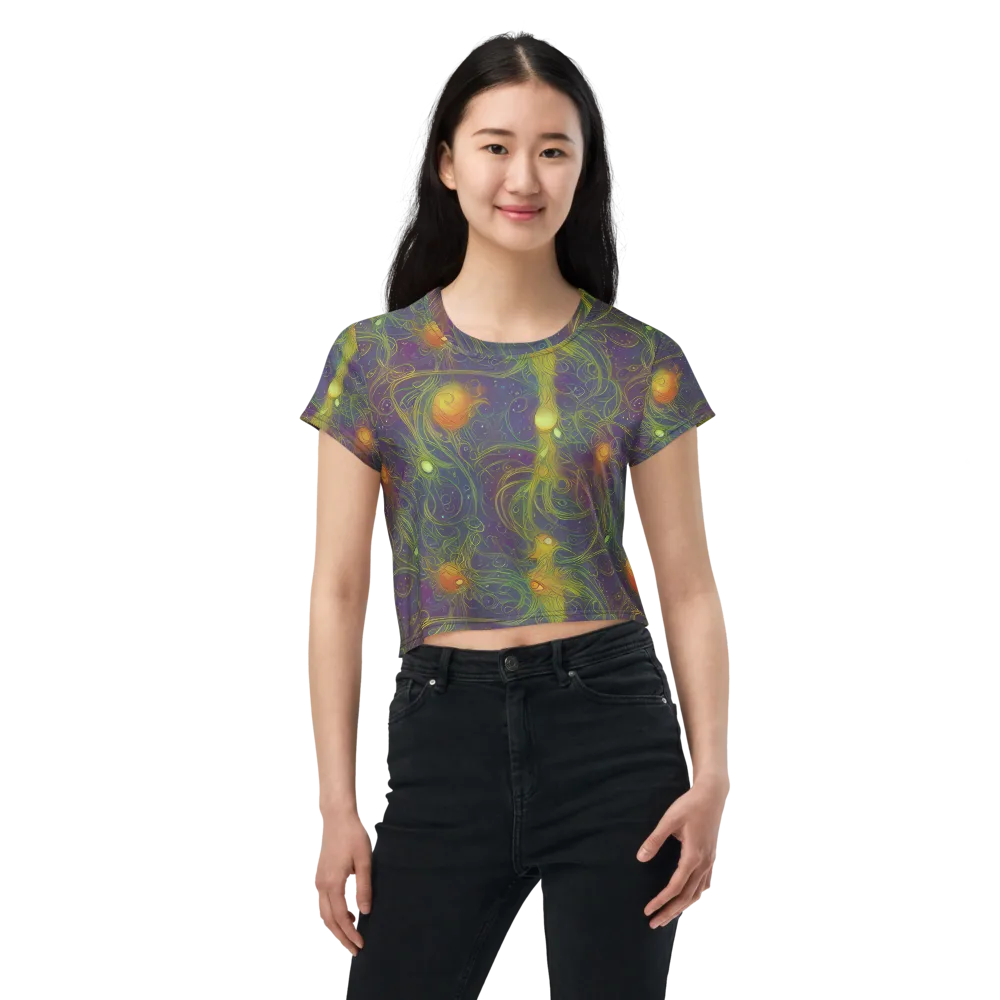 Bioluminal Garden on Crop Tee — Front