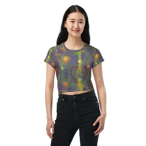Bioluminal Garden on a Crop Tee