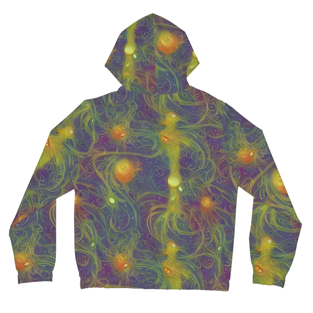 Bioluminal Garden on Women's Full-Zip Hoodie — Back