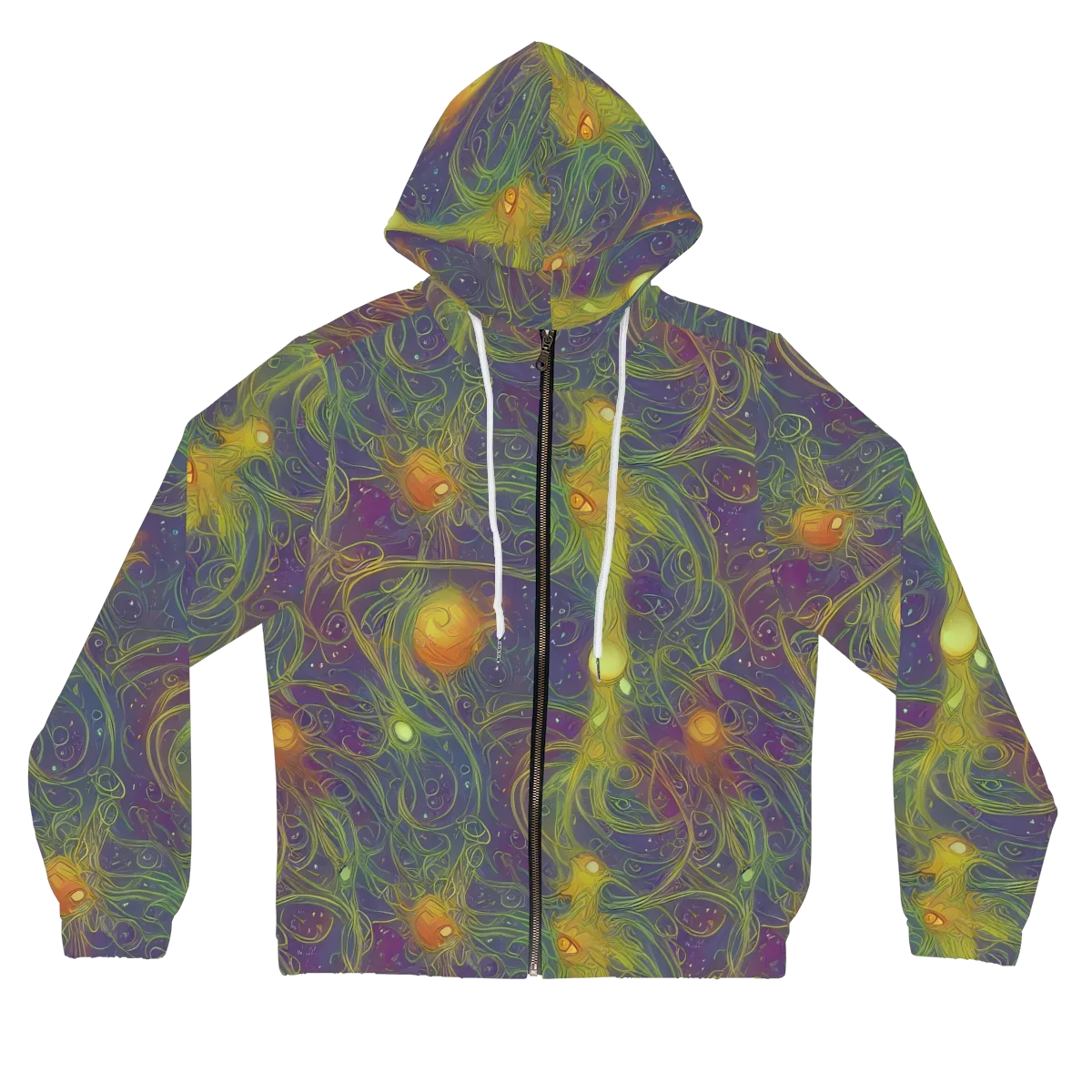 Bioluminal Garden on Women's Full-Zip Hoodie — Front