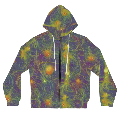 Bioluminal Garden on a Women's Full-Zip Hoodie