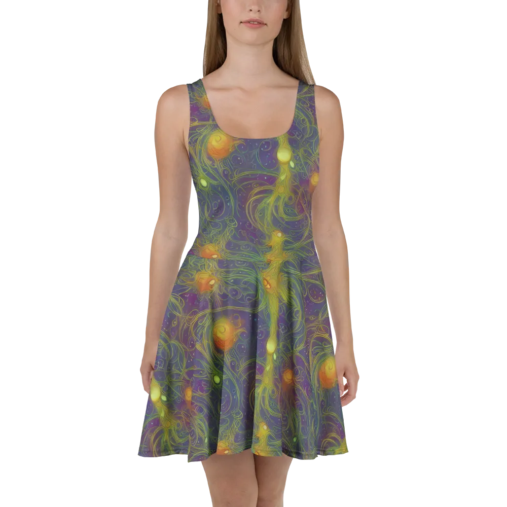 Bioluminal Garden on Skater Dress — Front