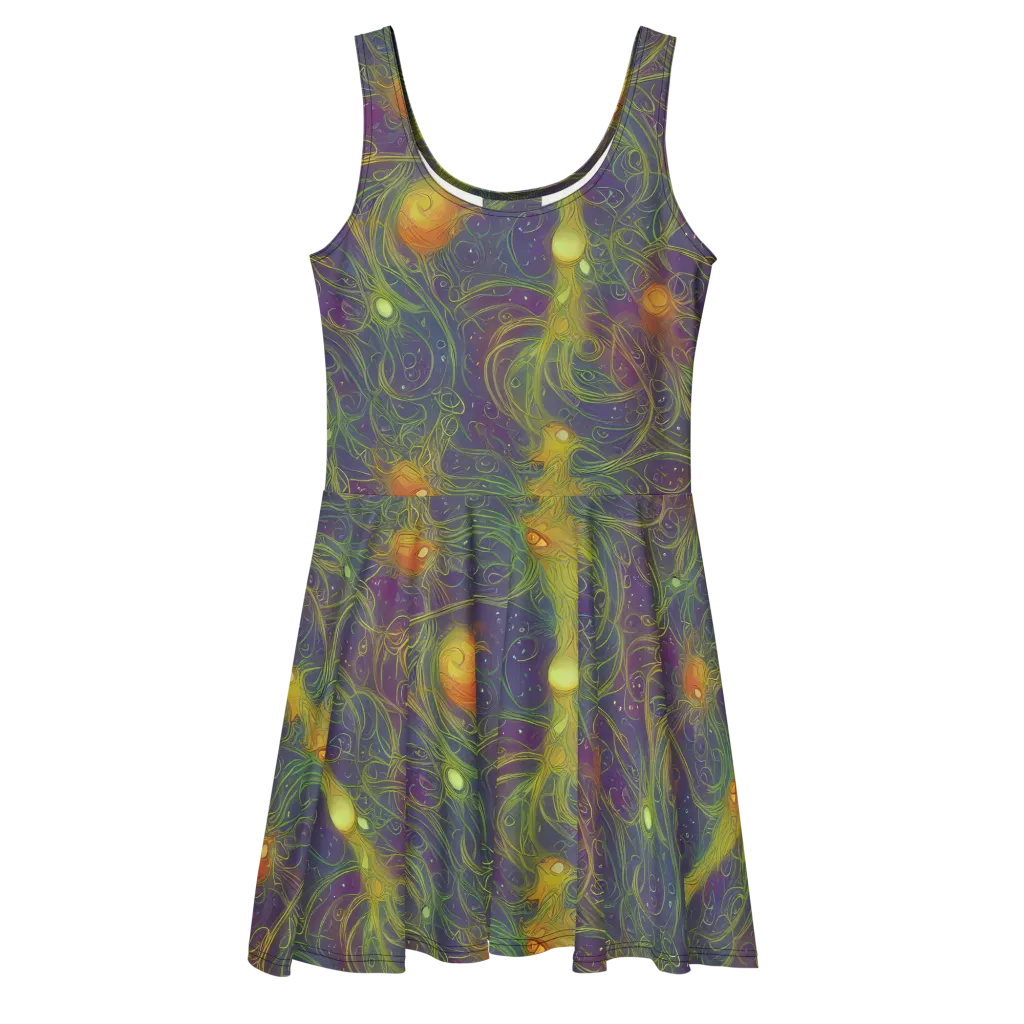 Bioluminal Garden on Skater Dress — Front