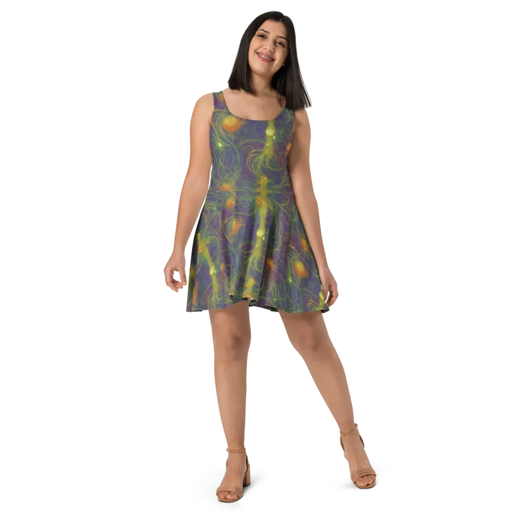 Bioluminal Garden on Skater Dress — Front