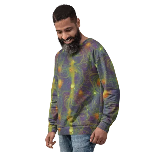 Bioluminal Garden on a Sweatshirt